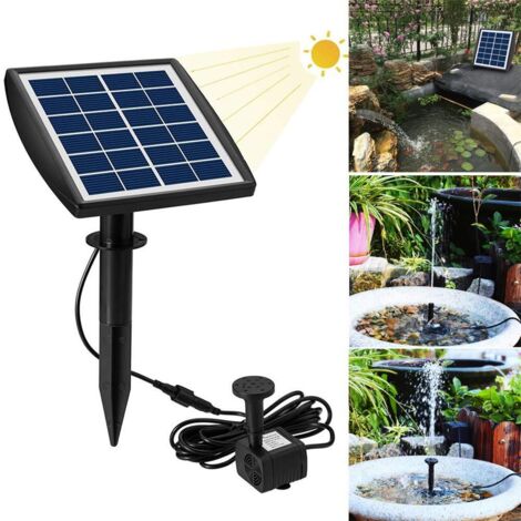 Pompe De Fontaine À Énergie Solaire 2W, Pompe De Fontaine Solaire, Kit De Panneau De Fontaine D'eau Extérieure Avec Pompe À Eau Sans Balais Pour Aquarium,Bassin De Jardin,Petite Pelouse(15,5X14,2 Cm)