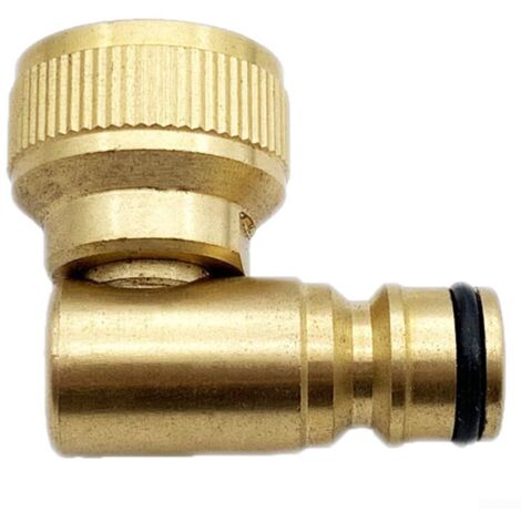 Applicable 1 connecteur de robinet coudé en laiton, adaptateur de robinet de jardin à 90 degrés, connecteur rotatif pour robinet vers tuyau d'arrosage extensible, adaptateur de tuyau femelle (1/5)