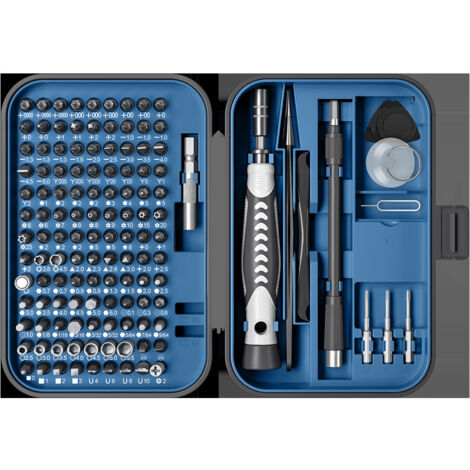 Jeu de tournevis de précision 130 en 1 avec kit d'outils de réparation 120 positions Kit de tournevis magnétique avec mini étui intégré pour appareils électroniques iPhone bijoutiers machines de jeu b