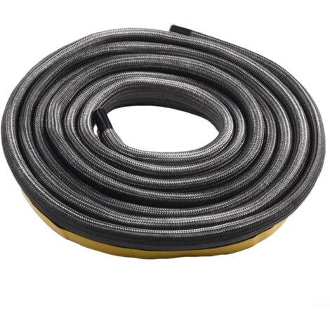 Corde plate pour poêle à bois, poêle à bois, four, colle à feu noire, jusqu'à 550 ºC, Résistance à la Chaleur Joint Tressé Poele Joint Corde Joint de Cheminée Insert, Stove Door Seal(3 mètres) (1/5)