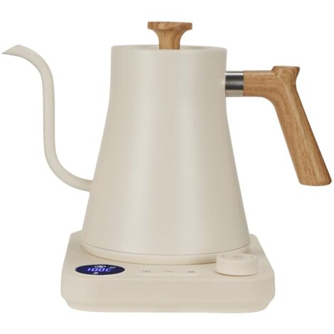 Bouilloire électrique, col de cygne, contrôle de la température ± 0,9 °C, intérieur en acier inoxydable, chauffage rapide, pour verser le café, infuser du thé, faire bouillir de l'eau chaude, 0,9 l (1/5)