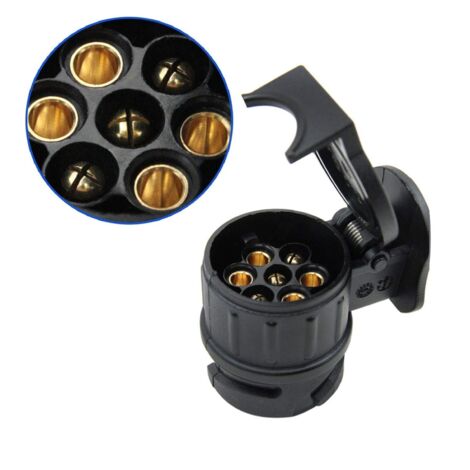 Applicable Étanche, Adaptateur de remorque 12V 13 à 7 Broches Adaptateur de remorque Remorque Connecteur de câblage Bouchon de remorquage N Type N Type pour remorques, caravanes, camions (Color : Blac (1/4)