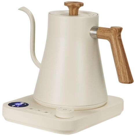 Applicable Bouilloire électrique à Col de Cygne 1200w, Bouilloire électrique 0,9 L en Acier Inoxydable, ébullition Rapide, Maintien Chaud, Affichage Numérique, Bouilloire à Thé pour Maison Café, Blanc (1/5)
