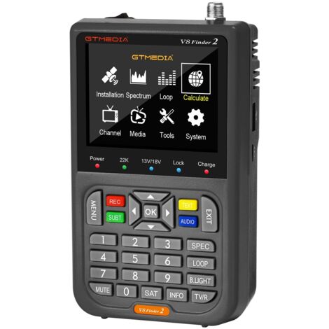 V8 Finder2 Pointeurs Satellites Sat Finder Meter Localisateur Signal Satellite Numérique pour DVB-S2X/S2/S Le réglage de la Parabole Satellite, 3.5" LCD HD H.264 7,4 V/4000 mAh (1/5)
