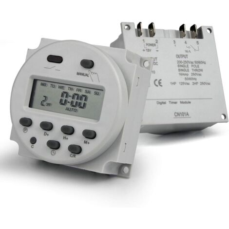 Minuterie numérique, LCD, programmable toute la semaine, DC 12 V (1/5)