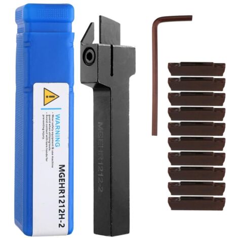 Applicable MGEHR1212-2 Porte-Outil de Rainurage Externe 12x100mm avec Inserts en Carbure Outil de Tournage pour Tour avec 10 Lames MGMN200