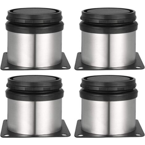Pieds d’armoire ou de table réglables en acier inoxydable brossé, Hauteur réglable 0-15 mm Livrés avec vis en acier inoxydable（Φ50 mm x 50 mm ) (1/5)