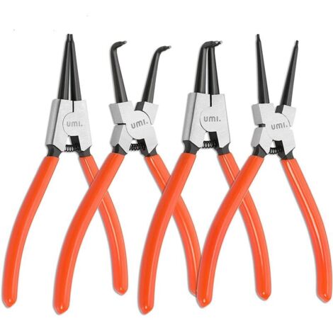 Jeu de 4 Pinces à Circlips, Pince pour Circlip Interne et Externe avec Sac , Longueur 180mm, Taille de la Pointe 1,6 mm (1/5)
