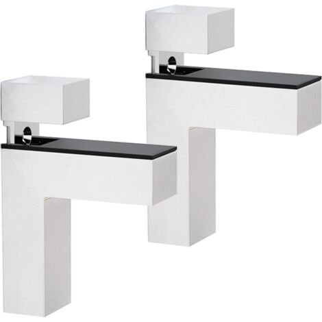 Supports D'étagère Réglables en Alliage de Zinc Équerre pour Étagère en Bois/Verre Supports d'étagère Muraux Décoratifs pour Étagère de 3 à 25 mm Épaisseur, 2 Pièces (Large,Bright)