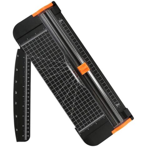 A4 12 Pouces, Règle Titane Guillotine Coupe Papier avec Sécurité Système et Remplaçable Lame (Règle Latérale Incluse) pour Papier Craft, Coupons, Étiquettes et Cartes 38CM (1/5)