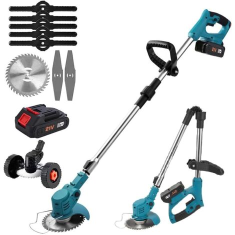 Coupe-bordures électrique sans fil 21V – 3 types de lames – Moteur en cuivre pur – Longueur réglable 95-135 cm – Tête de coupe rotative 90° (1/5)