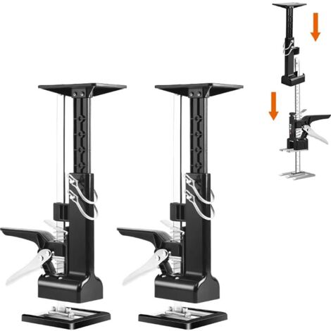 Cric manuel de levage 2 pièces – Hauteur réglable 39-59,5 cm – Charge maximale 130 kg – Idéal pour installation portes et fenêtres