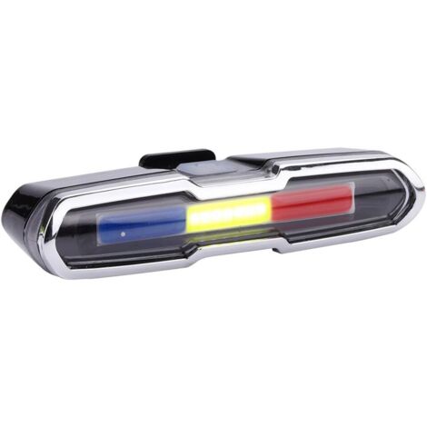 Feu arrière de vélo de LED, LED Rechargeable par USB cyclisme de vélo de montagne de vélo d'avertissement de feu arrière arrière(Rouge + Bleu + Blanc) (1/5)