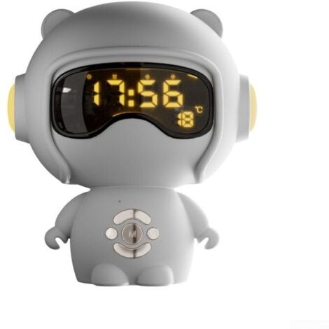 Joli réveil LED pour enfants avec sons attrayants et trois options différentes (blanc)