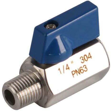 Mini-vanne à Boisseau sphérique en Acier Inoxydable Mini-vanne à Boisseau sphérique 1/4 Pouce NPT Filetage Interne et Externe Mini-vanne à Boisseau sphérique Vanne d'arrêt (1/5)