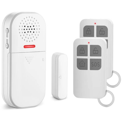 Alarme de Porte et Fenêtre, 2 Télécommandes, 130dB Sirène, Volume Réglable, 5 Modes de Fonction, Capteur de Sécurité Magnétique, Alarme Maison sans Fil pour Maison, Magasin, Enfants (1/5)