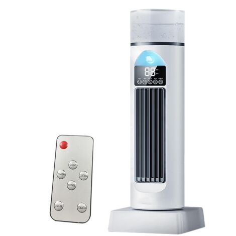 Ventilateur de climatisation, ventilateur tour à air frais, refroidisseur silencieux sans pales avec télécommande et réservoir d'eau, humidificateur à 6 vitesses pour chambre à coucher, bureau