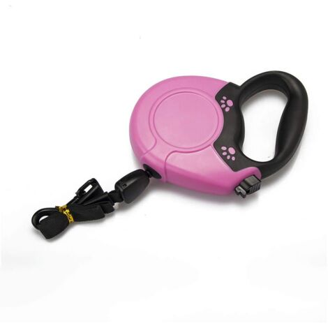 8m Des rétractable Laisse en nylon ruban Laisse pour chien avec un bouton de frein/et Lock, poignée confortable, pour chiens et chat Pas plus de 50 kg,Pink (1/5)