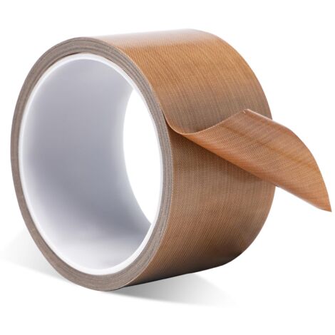 50mmx10m Ruban en Téflon Haute Température Ruban Adhésif Haute Température 260°C Ruban Adhésif de PTFE Bande de Téflon Épaisseur 0,18mm pour Machine à Emballer Sous Vide