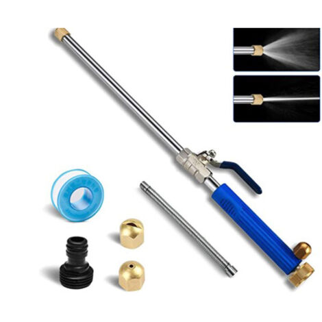 Buse à Eau Haute Pression Lance à Eau pour Pistolet avec 2 Buses de Nettoyage Buses de pulvérisation Raccord de Tuyau d'arrosage 46 cm Douche de Jardin Hydro Jet Power-Bleu (1/5)