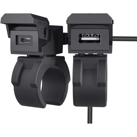 Prise USB Moto Etanche Charge Rapide, Chargeur USB Moto 18W QC3.0 USB et 30W PD Type C, Prise de Chargeur de Voiture Adaptateur USB Étanche pour Moto IP66 pour SUV Marin de Bateau 12V