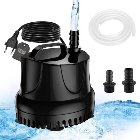 Pompe a Eau 25W 800L/H Pompe Aquarium Ultra Silencieuse Pompe Bassin avec 1.5m Câble, tuyau de 1m, 2 buses Pompe à Eau Submersible Pour Fontaines,Jardins,Baignoires, étangs