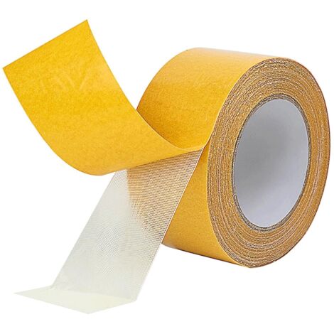 Ruban Adhésif en Tissu Double face, Ruban en Maille de Fibre de Verre Multi-usages Ruban de Montage Double Face Super Adhésif Très Résistant, Haute Viscosité, Sans Résidu 3 cm x 20 m