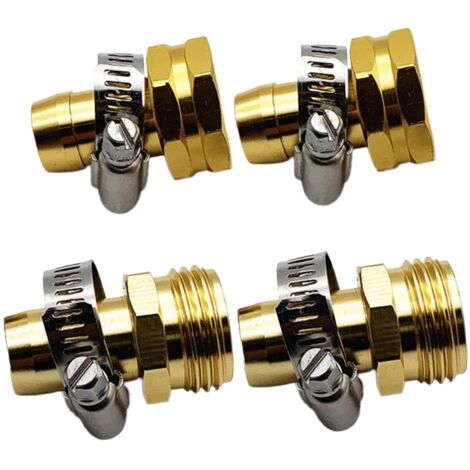 Applicable 2 ensembles Connecteur de réparation de tuyaux jardin, kit réparation d'extrémité tuyaux femelles en aluminium avec pinces en acier inoxydable, ajusté pour 3/4 ou 5/8 aquarium (1/5)