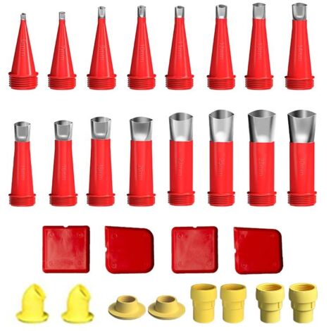 Lot de 24 buses en silicone et acier inoxydable - Buse universelle intégrée en caoutchouc - Kit d'outils - Pointes de cartouche en acier inoxydable - Buses - Finition d'étanchéité en silicone (1/5)