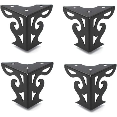 Ensemble de 4 pièces 3 Pouces de Hauteur évider Les Jambes de Meubles Modernes Finition Noire Mate pour canapé Table Armoire Armoire lit (1/3)