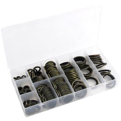 Lot de 150 joints d'étanchéité hydrauliques M6-M24 – Caoutchouc et métal – Résistance à la chaleur et à l'huile – Applications haute pression
