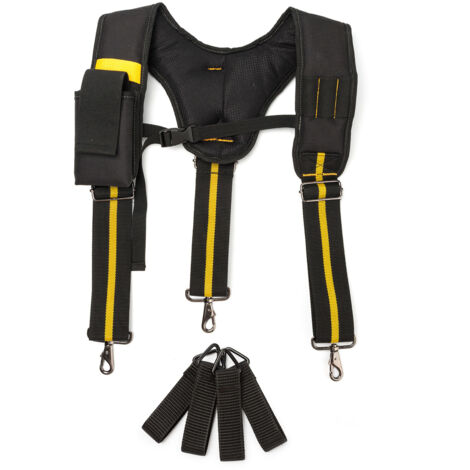 Outil Bretelles Ceinture matelassée robuste réglable multi-support lombaire Pochettes pour Carpenter électricien professionnel durable outil industriel pour (1/5)
