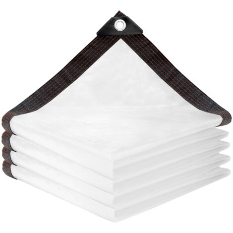 4 M X 3 M Bâche Transparente avec Œillets, Protection Contre Le Vent, La Pluie Et Le Soleil, pour Meubles de Jardin, Plantes, Serre, Nichoir pour Chien