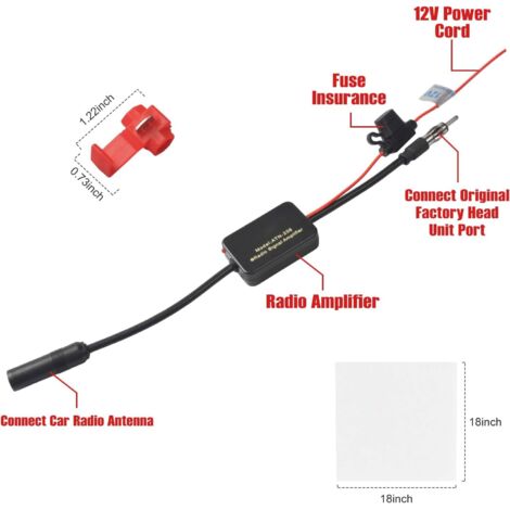 Accessoire Auto Amplificateur Signal Radio Voiture Pumwoy - 12V AM/FM - Améliore Réception Autoradio - Anti-Bruit Réception Radio Accessoire Auto Amplificateur Signal Radio Voiture Pumwoy - 12V AM/FM - Améliore Réception Autoradio - Anti-Bruit Réception Radio