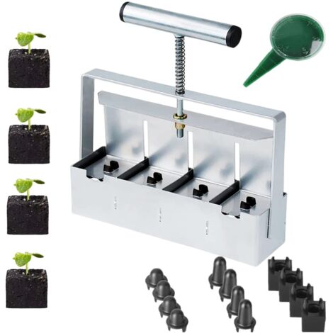 Blocage du Sol à la Main 4x2 inch Seed Block Makers at a Time Bloc de Terre pour Le démarrage des semences Terre de Jardin Terre d'empotage pour Les Plantes d'extérieur (1/5)