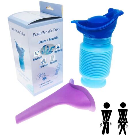 Urinoir portatif pour femmes – 2PCS réutilisables pliables – Conçu pour camping et randonnées – Matériau PE étanche et TPR doux