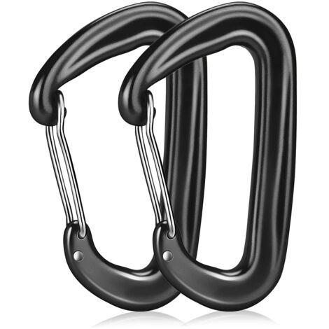 2PCS Mousqueton Porte Clé 12KN (1200 kg), Charge Lourde Mousqueton, Grand Mousqueton pour Le Camping, la pêche, la Randonnée et Le Porte (1/5)
