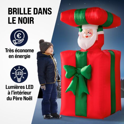 Père Noël déco LED d'éclairage hivernal figurine personnages décoration de Noël - Jardiland