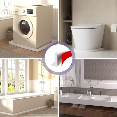 Barre De Seuil De Douche Autocollante 2m Pliable - Butée D'Eau Blanche Pour Cuisine, Toilettes Et Douche