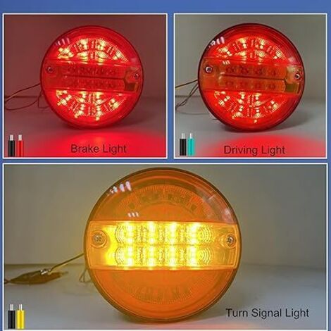Lot De 2 Feux De Pénétration 20 LED Orange 12V/24V 10W - Stroboscopique 18 Modes - Voiture Camion Agricole