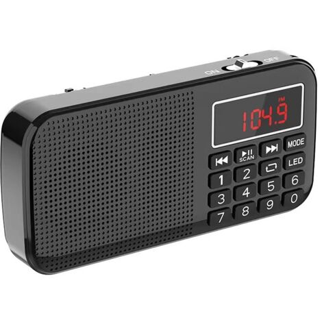 Radio portable rechargeable FM 3000mAh – Fonction horloge et réveil – Éclairage de secours – Prise en charge MP3/USB/AUX