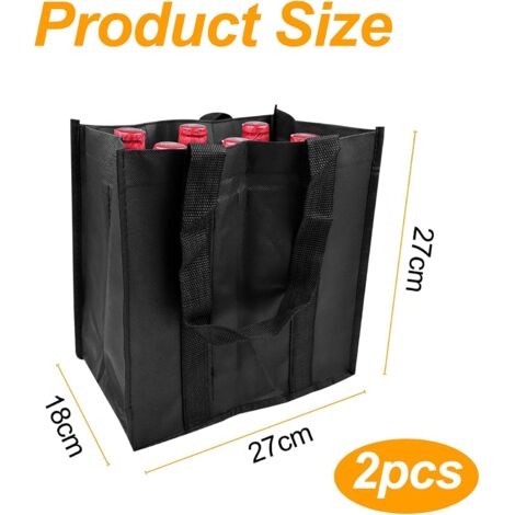 Sac Porte-Bouteilles Réutilisable 9 Compartiments - Lot De 2 Sacs De Transport Pour Vin, Solide Et Pratique Pour Fêtes Et Pique-Niques