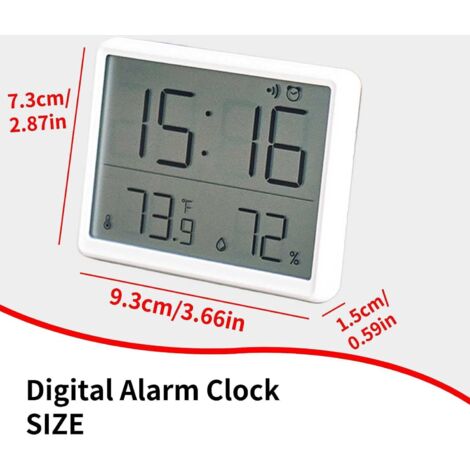 PSPSOP – Horloge Numérique De Bureau Avec Thermomètre, écran LCD, Fonction Réveil