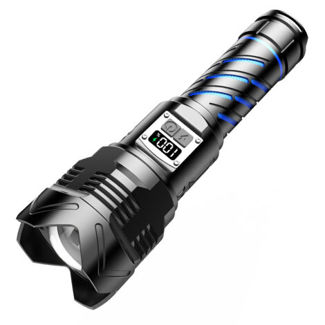 Lampe Torche Led Ultra Puissante, 15000 Lumens Lampe De Poche Rechargeable, Ip67 Étanche Lampe