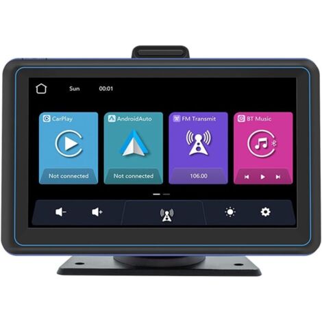 Écran Tactile de Voiture de 7 Pouces CarPlay sans et Écran de Navigation de Lecteur Multimédia Automatique Portable de Voiture Android Auto Facile à Utiliser (1/5)
