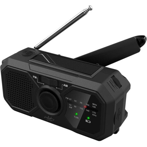 Radio de poche solaire & dynamo SOL-1540 avec lampe et chargeur USB (1/5)