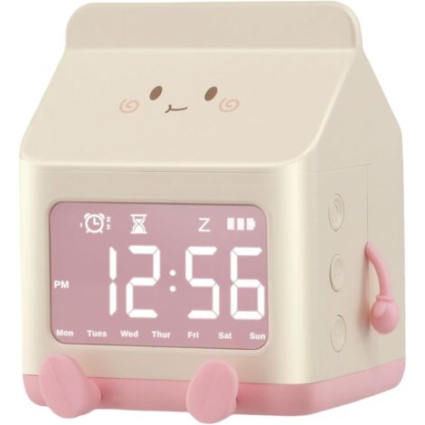 Réveil Enfant,LED Réveil Numerique pour Enfants,3 Alarmes,Fonction Snooze,5 Sons,Affichage Temps Et Semaine,LED Écran,Cadeau De Réveil pour Filles Et Garçons