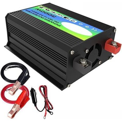 Onduleur de puissance 300 W, onduleur de voiture portable, comprend un adaptateur de voiture, 2 prises de courant CA, des essentiels de voyage et de camping