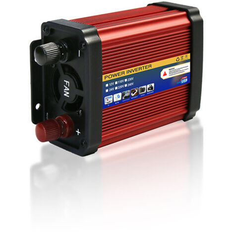 Onduleur de puissance, onduleur à onde sinusoïdale, deux ports USB pour les voyages de travail, les vacances en camping (24 V-220 V)