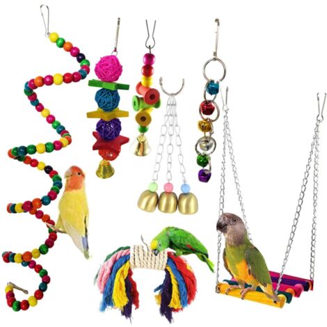 pour Perroquet Ensemble De De Jouets à âcher Coloré pour Oiseaux Jouets à Mordre pour Perroquets Et Perruches Accessoires pour Oiseaux